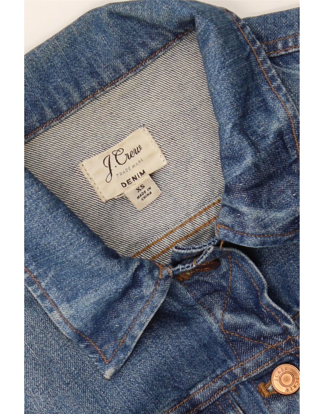 J. CREW Womens Denim Jacket UK 6 XS Blue Cotton Vintage J. Crew and Second-Hand J. Crew from Messina Hembry 
