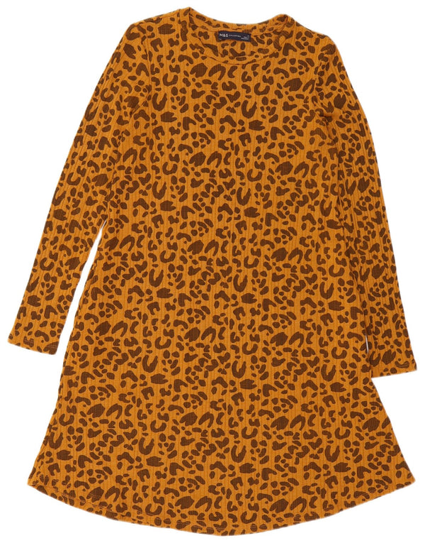 Rochie A-Line pentru femei Marks & Spencer UK 10 mic maro imprimeu animal