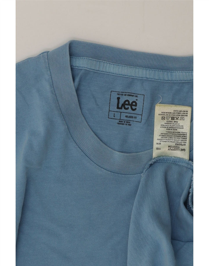 Tricou Lee pentru bărbați cu croiala relaxată Top mare, albastru, bumbac