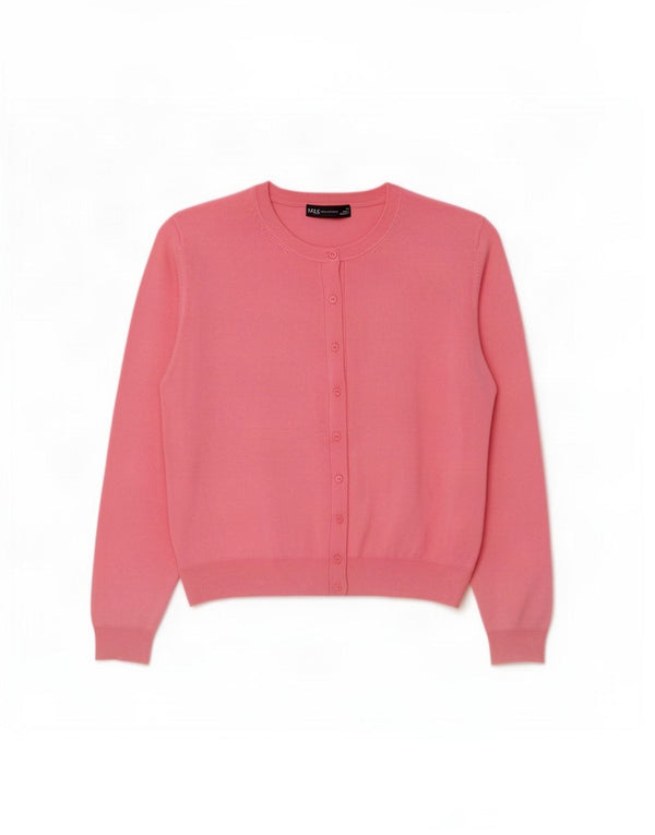 Pulover cardigan pentru femei Marks & Spencer UK 24 4XL roz viscoză