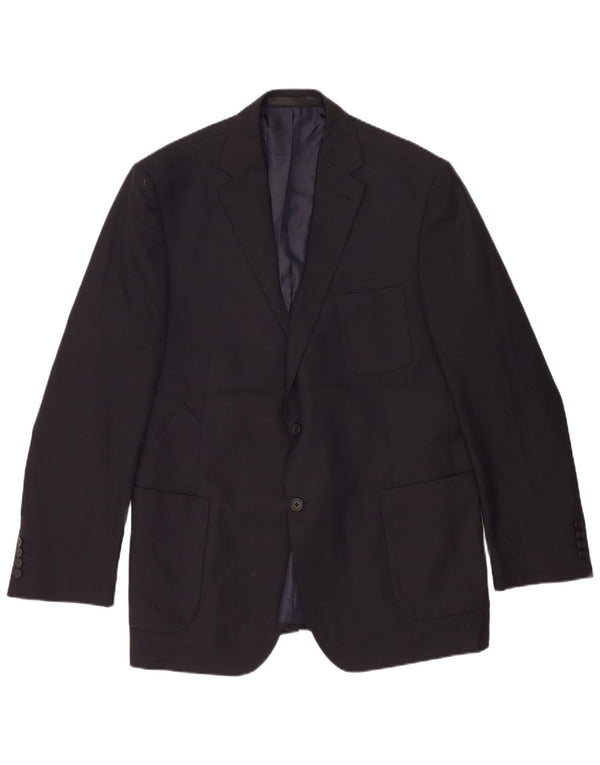 Jachetă pentru bărbați Marks & Spencer, lungă cu 2 nasturi, UK 44 XL bleumarin