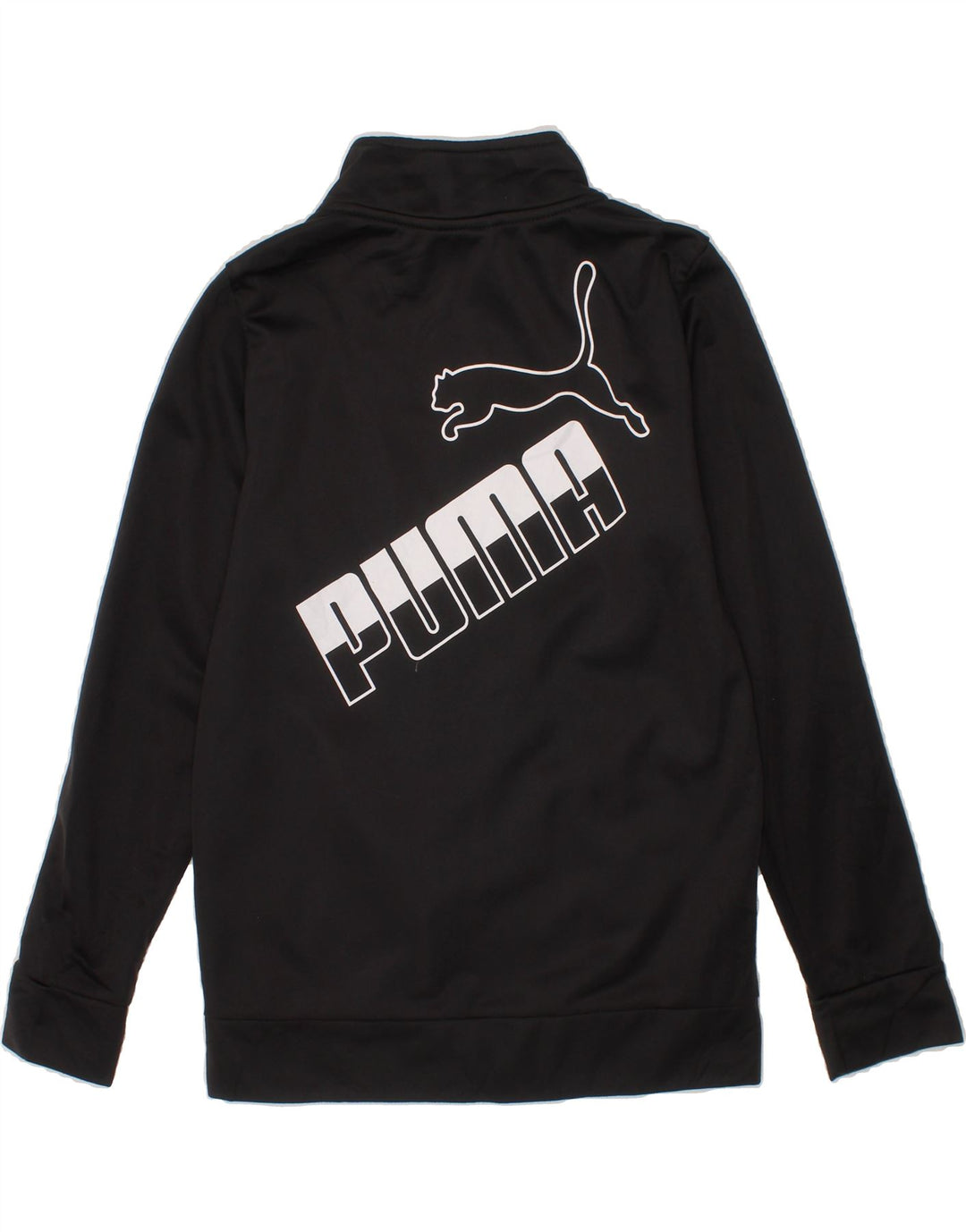 PUMA Girls Graphic Tracksuit Top Jacket 6-7 Years Black Polyester Vintage Puma and Second-Hand Puma from Messina Hembry 