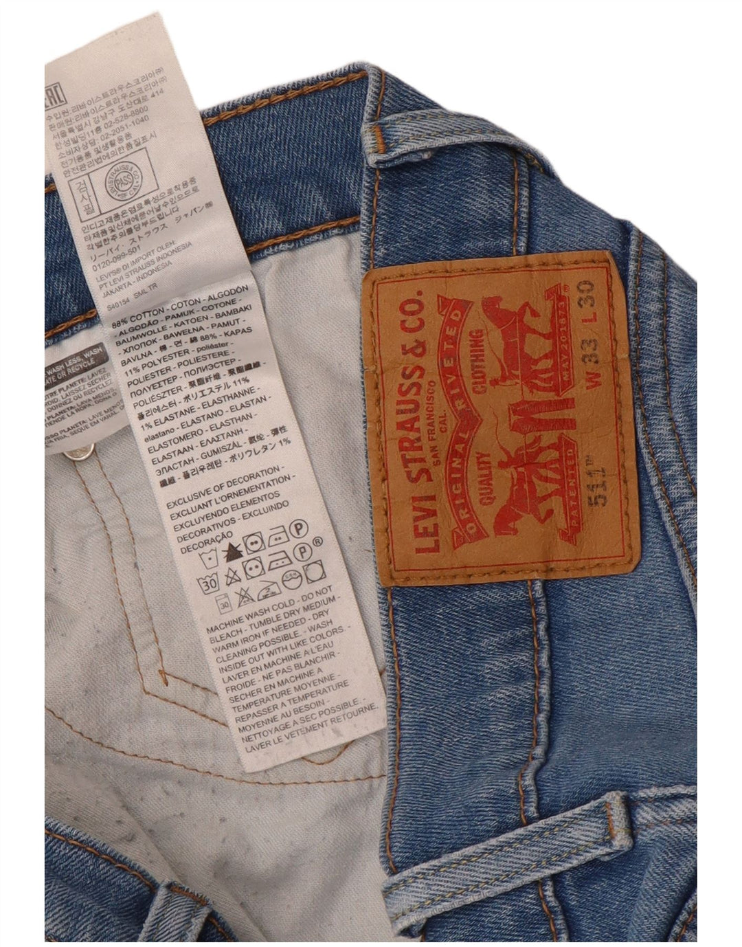 Blugi pentru bărbați Levi's 511 Slim W33 L30 Bumbac albastru