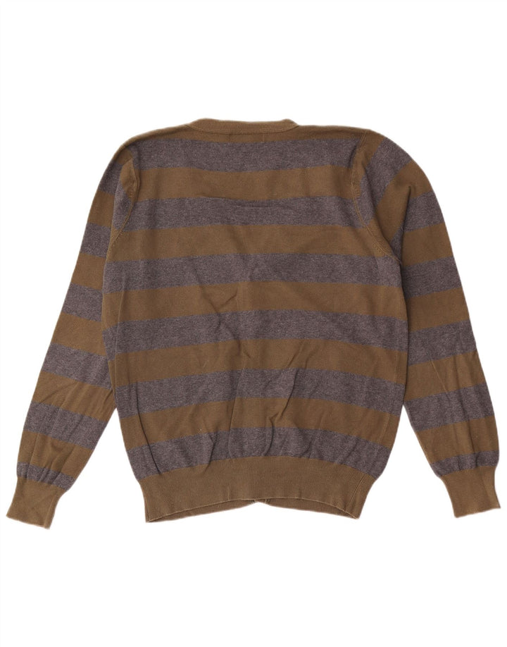 Pulover cardigan pentru bărbați Zara, cu dungi mari, kaki