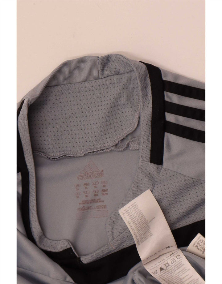 Top pentru bărbați Adidas cu mânecă lungă XL, gri, poliester color bloc