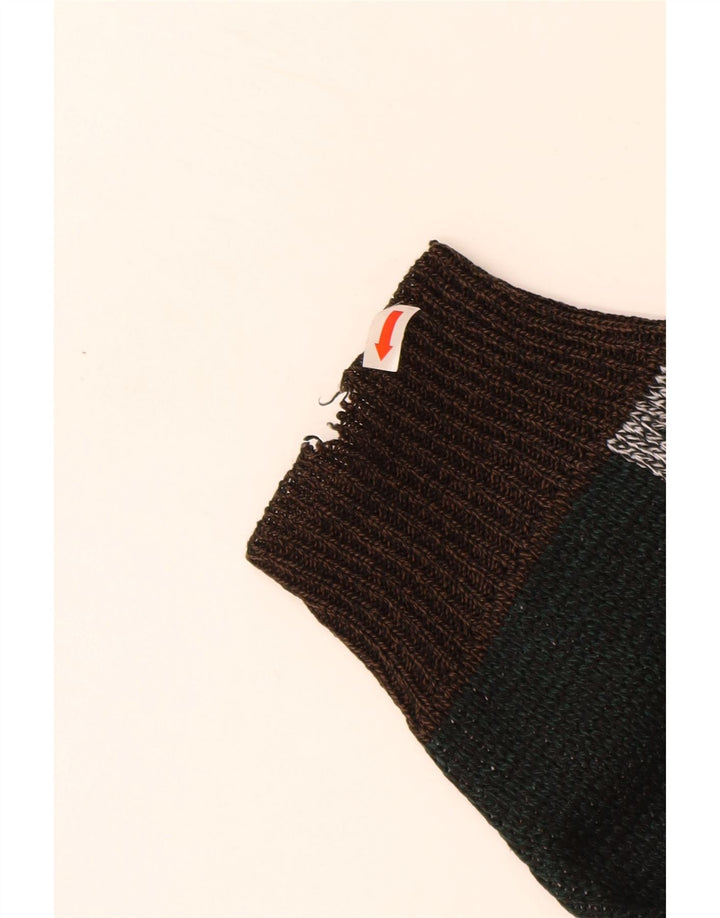 Pulover VINTAGE pentru bărbați cu gât roșu XL, maro, acrilic colorat