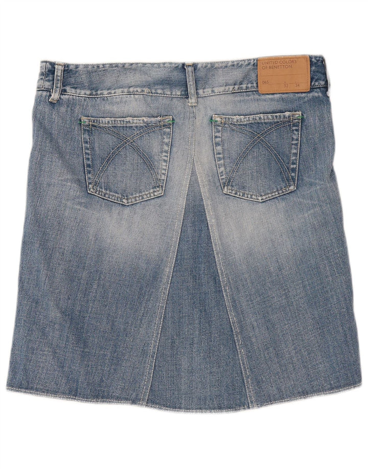 Fusta de blugi pentru femei Benetton W32, bumbac albastru mare