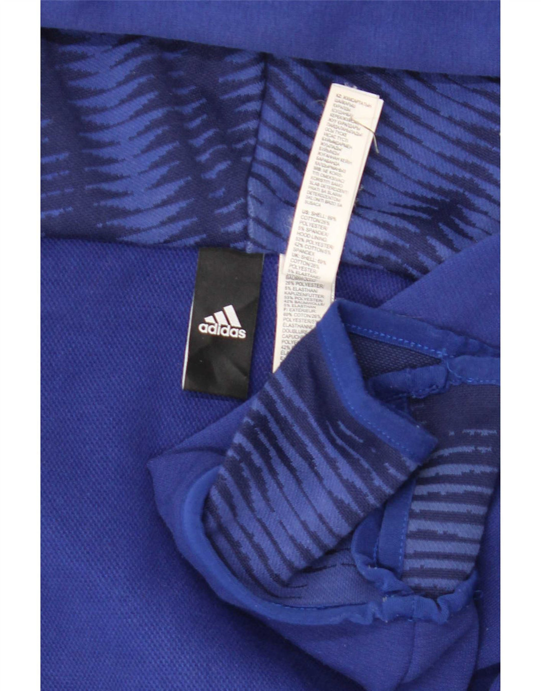 Pulover Adidas pentru bărbați, cu fermoar, bumbac albastru mediu