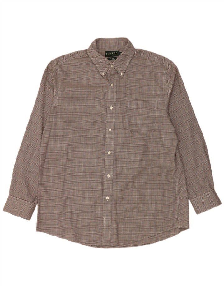 Cămașă pentru bărbați Ralph Lauren Mărimea 17 43 XL Brown Houndstooth