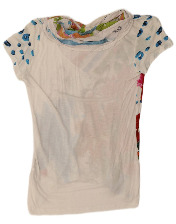 Tricou grafic Desigual pentru femei Top UK 14 Large White Viscose