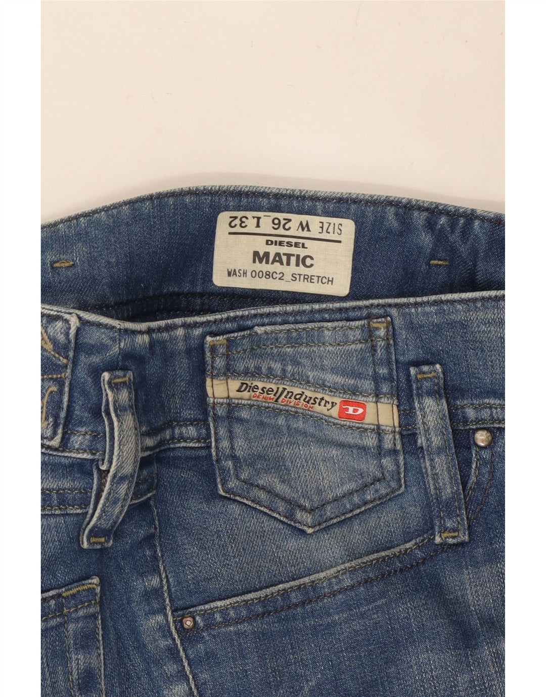 DIESEL Blugi drepți distressed Matic pentru femei W26 L28 Bumbac albastru