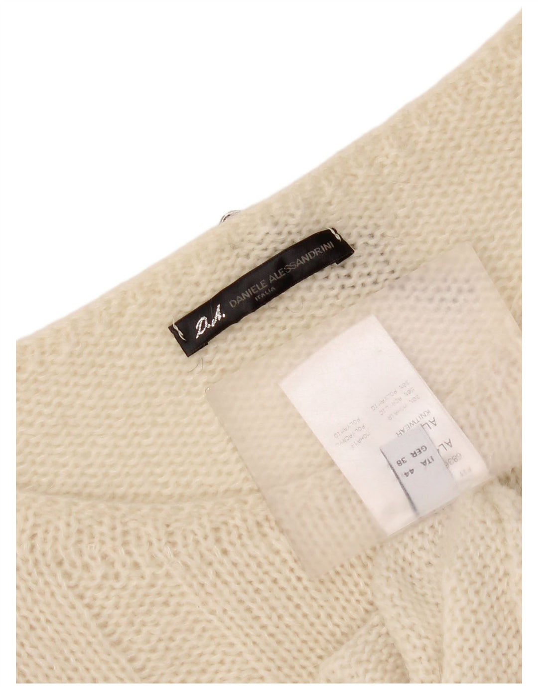 Pulover de damă Daniele Alessandrini cu gât barcă IT 44 Medium White