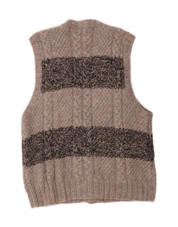 Cardigan Vintage fără mâneci pentru bărbați, mare, gri Colorblock