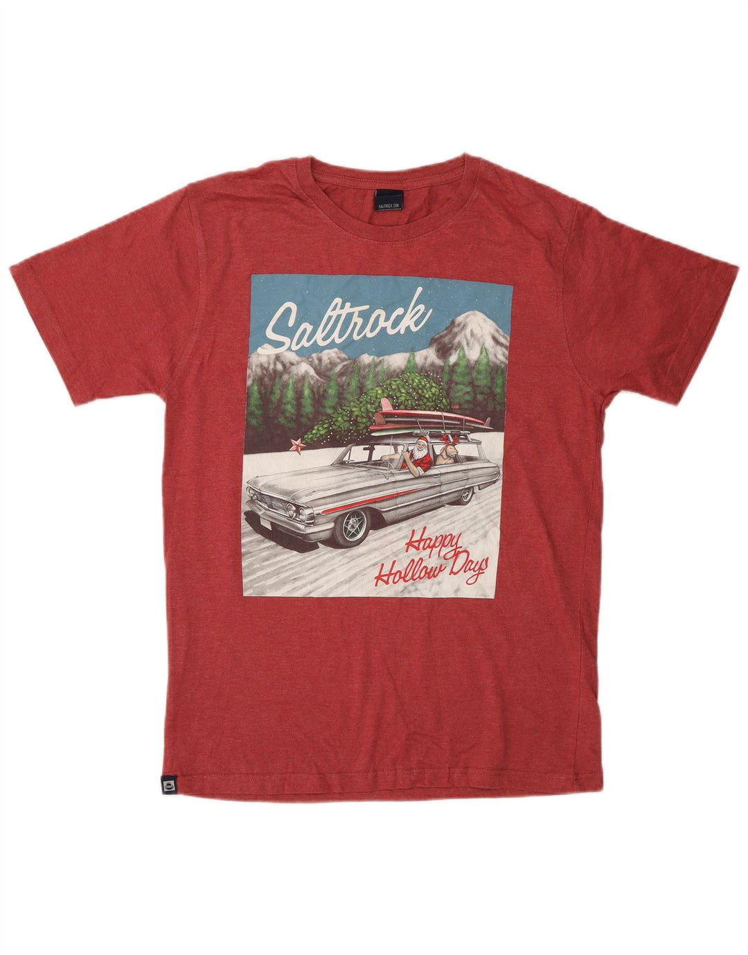 Tricou grafic SALTROCK pentru bărbați Top mic bumbac roșu