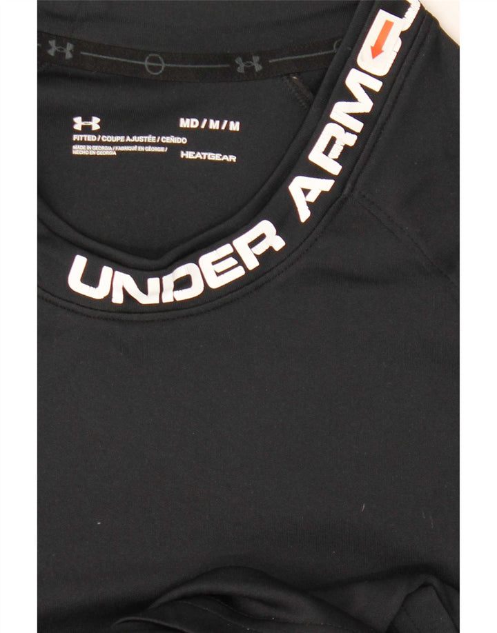 Tricou grafic Under Armour pentru bărbați Heat Gear Top Mediu Poliester Negru