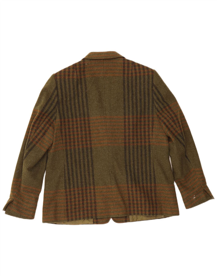 Jachetă Blazer Femei Resi Hammerer, cu 2 nasturi, IT 44 Medium Kaki Check Lână