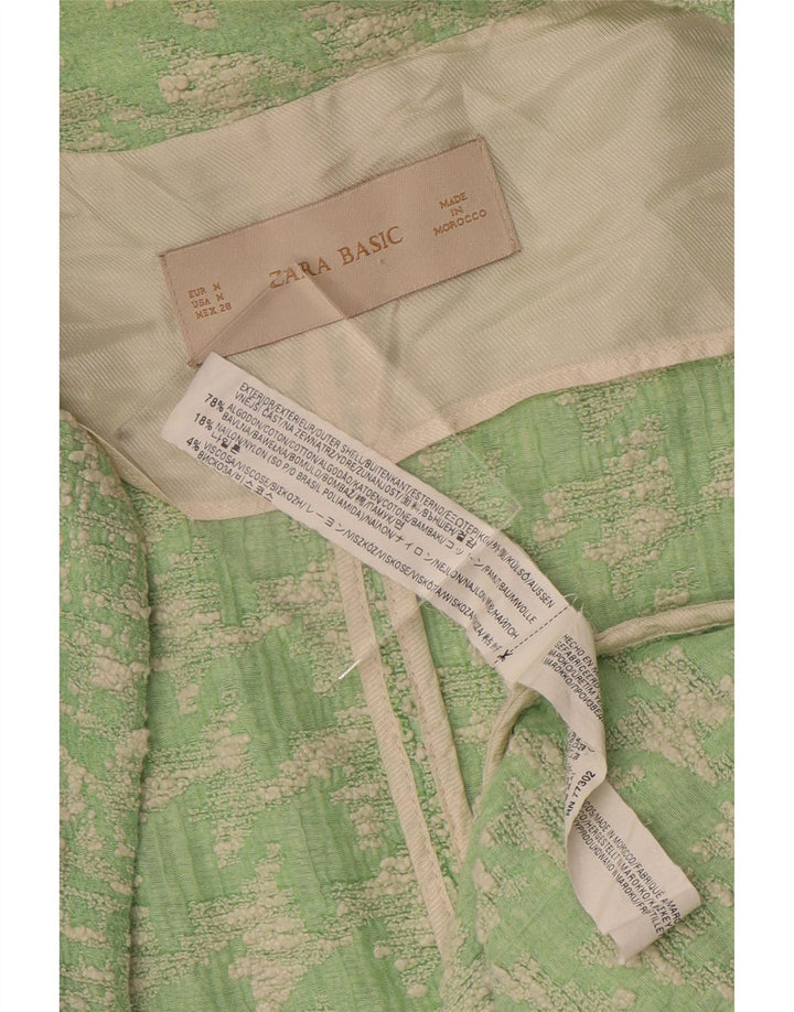 Pardesiu pentru femei Zara UK 14, bumbac verde mediu cu picior de gală