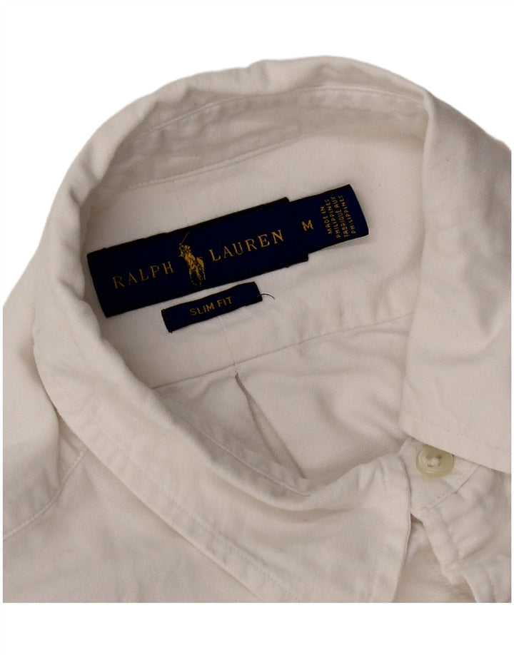 Cămașă pentru bărbați Ralph Lauren slim fit, bumbac alb mediu