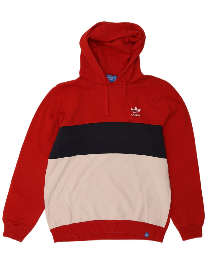 Pulover ADIDAS pentru bărbați, bumbac color bloc, roșu mediu