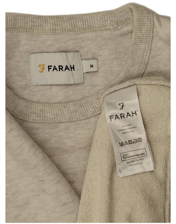 Pulover pentru bărbați Farah, bumbac cu pete, gri mediu