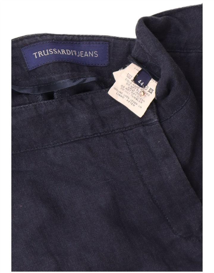 TRUSSARDI Pantaloni chino pentru femei cu picioare largi IT 44 Medium W30 L28 Bleumarin