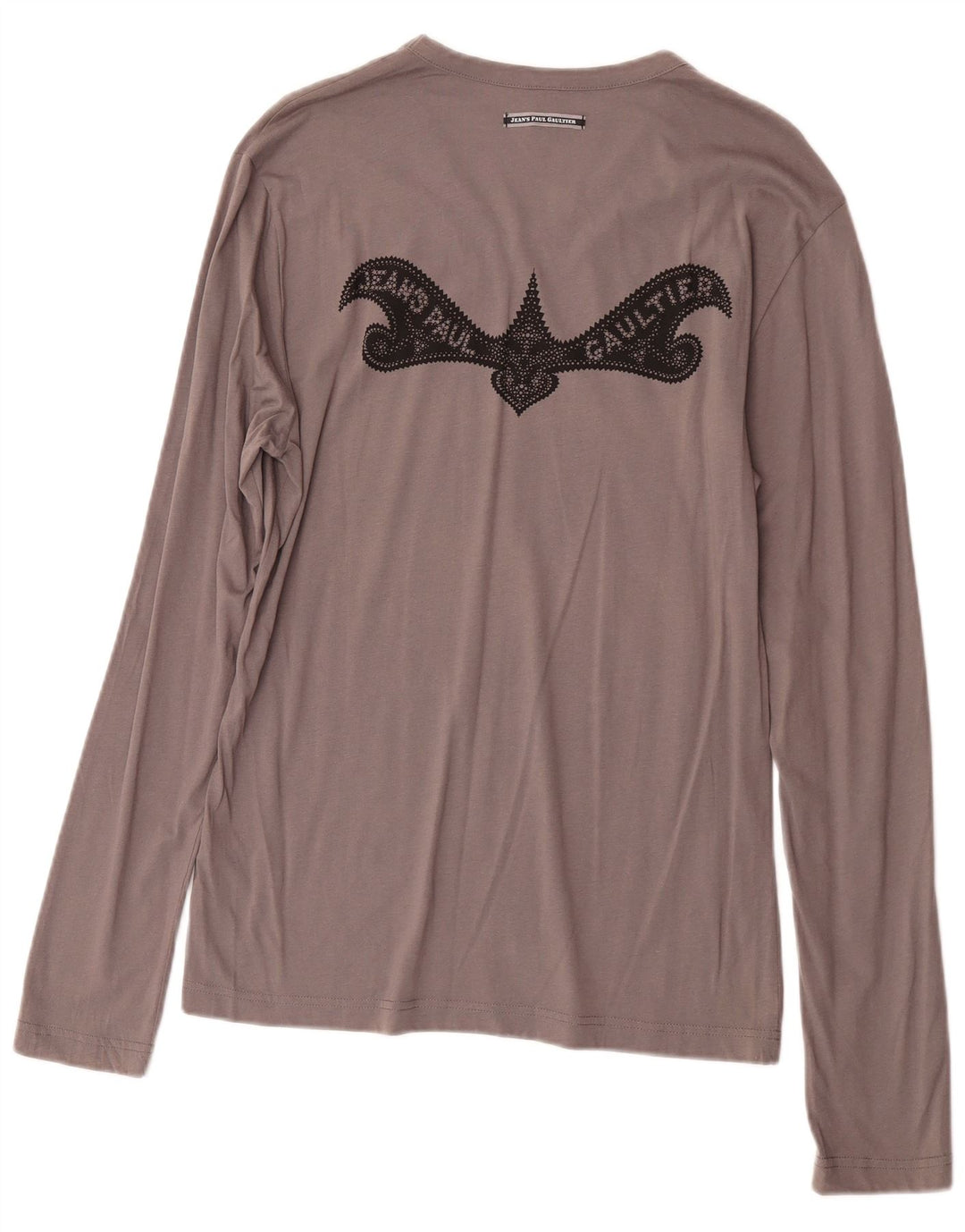 Jean Paul Gaultier Top grafic pentru femei cu mânecă lungă UK 18 XL Gri Designer