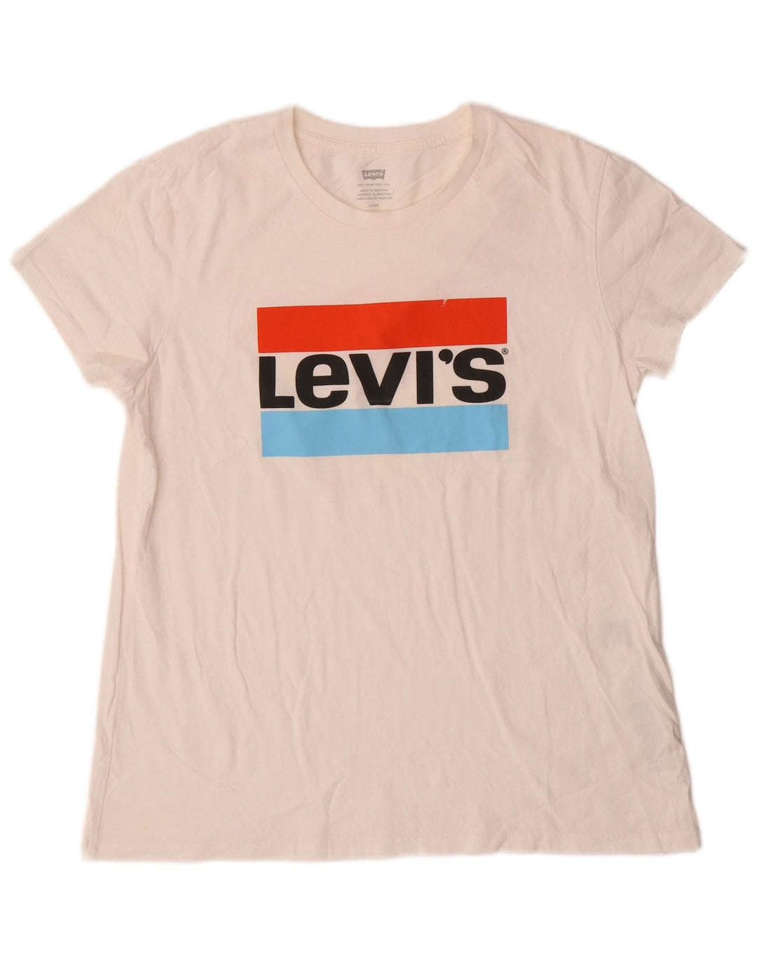 Tricou cu grafic Levi's pentru femei Top UK 16, mare din bumbac alb
