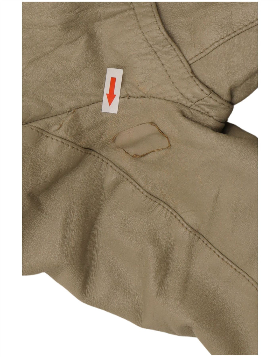 Palton din piele vintage pentru femei UK 12 Bej mediu