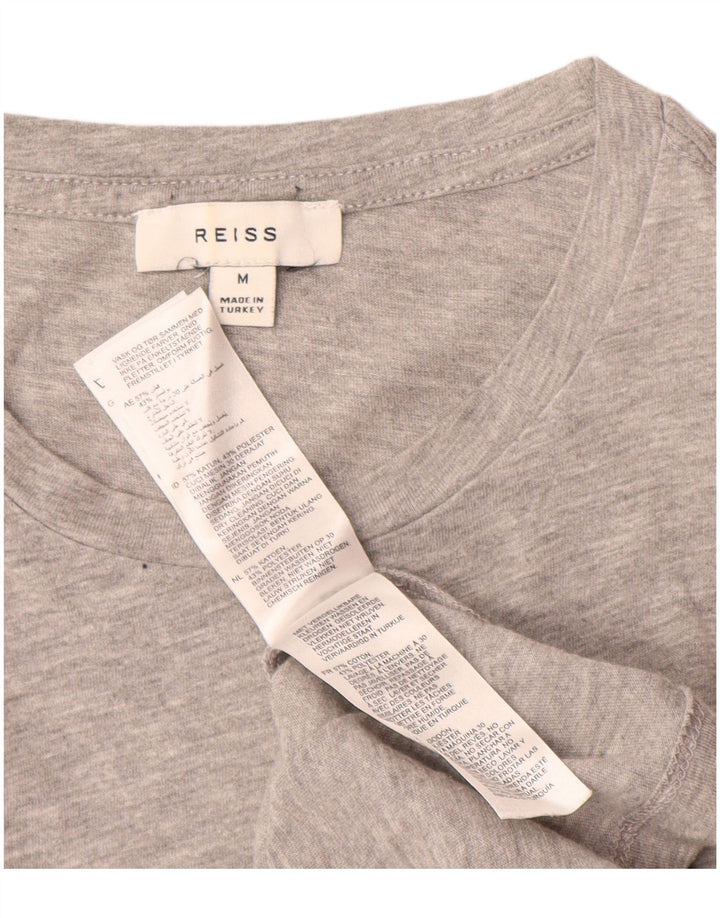 Tricou pentru femei REISS, UK 14, bumbac gri mediu