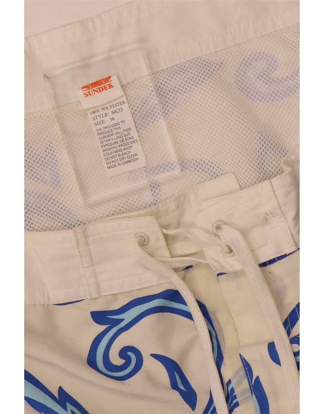 Sundek Pantaloni scurți de înot pentru bărbați XL, alb, din poliester floral