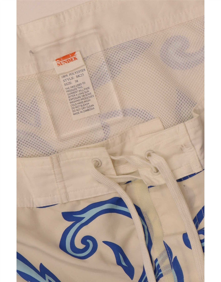 Sundek Pantaloni scurți de înot pentru bărbați XL, alb, din poliester floral