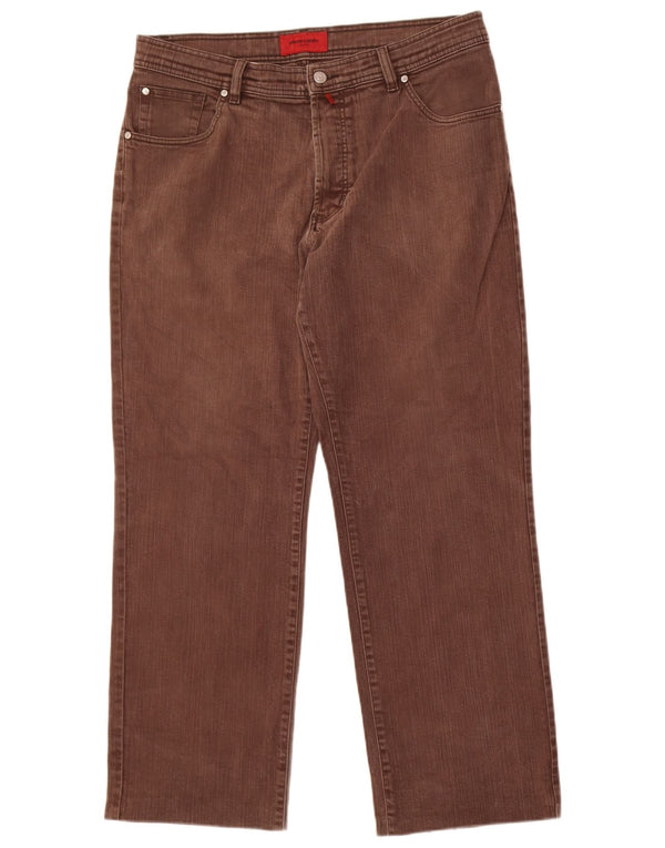 Pierre Cardin Mens Straight Jeans W38 L29 Brown Cotton