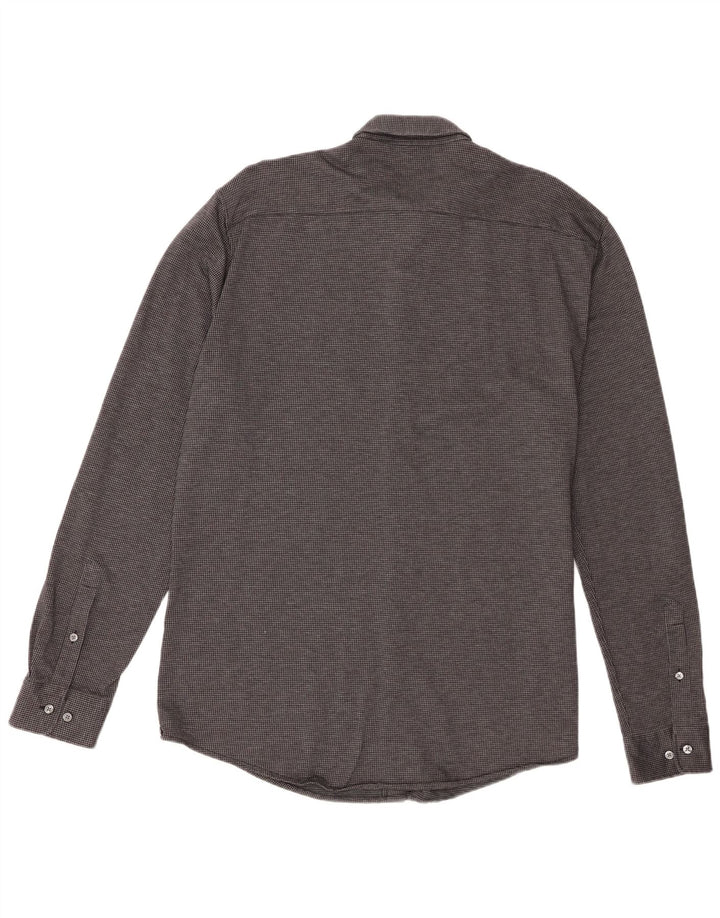 Cămașă pentru bărbați Hugo Boss Slim Fit 2XL Negru Houndstooth