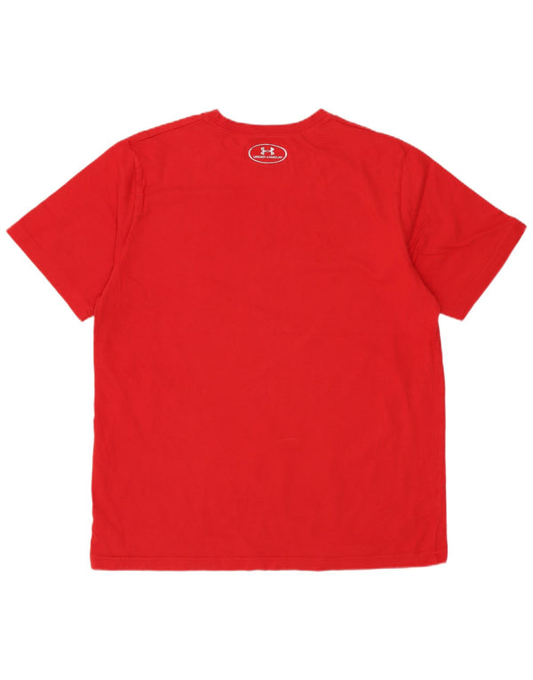 Tricou grafic Under Armour pentru băieți Heat Gear Top 13-14 ani XL bumbac roșu