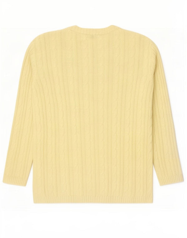 Marks & Spencer Womens Oversized Crew Neck Jumper Sweater UK 8 Small Yellow