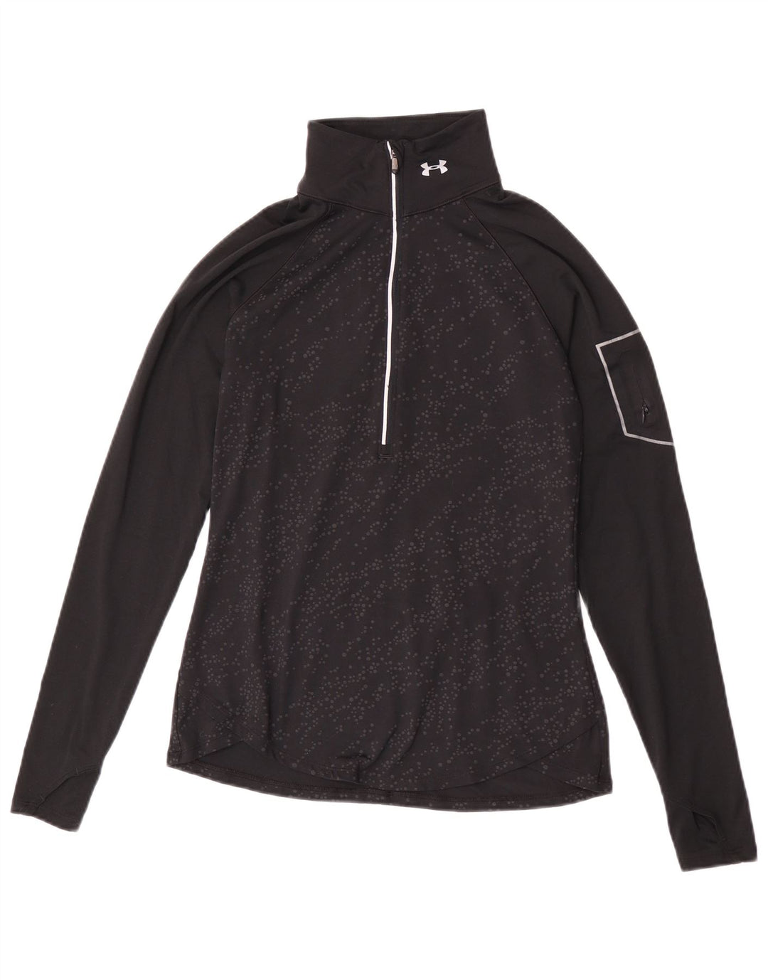 Top de trening Under Armour pentru femei Pullover UK 12 Medium Black Spotted
