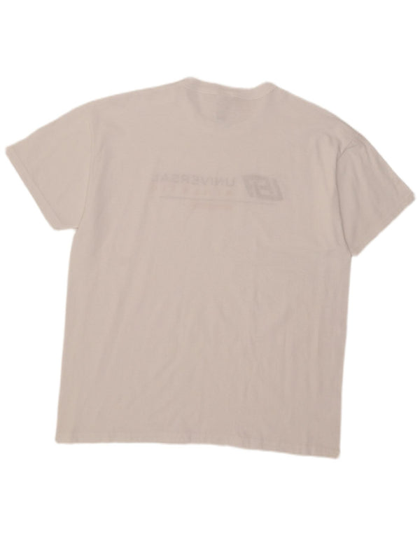 Tricou grafic Russell Athletic pentru bărbați Top mare din bumbac alb