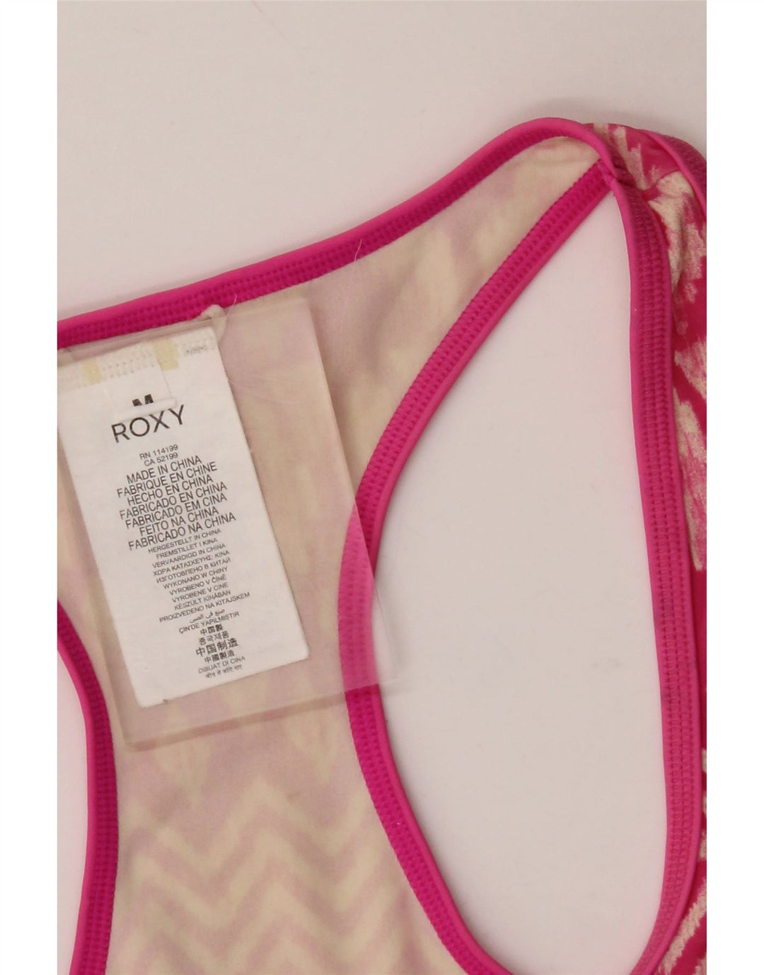 ROXY Femei Vest Top UK 12 Medium Pink Ikat Poliamidă