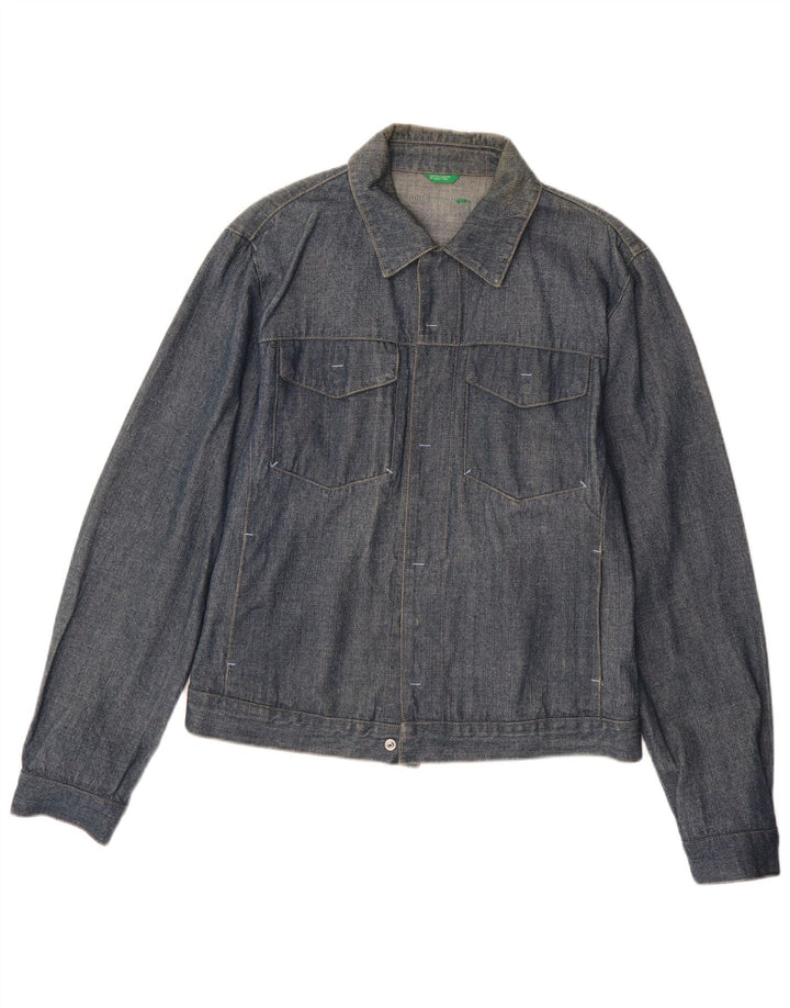 Jachetă de blugi pentru bărbați Benetton UK 40 mare, albastru, bumbac