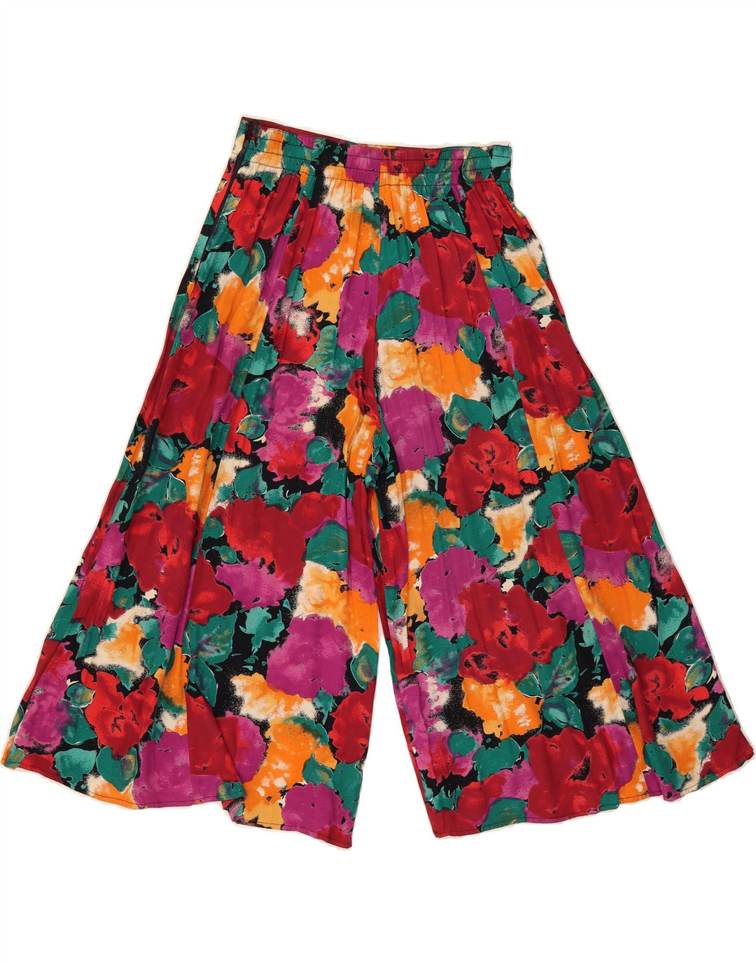 CAROLE LITTLE Womens Capri Trousers UK 8 Small W28 L18 Multicoloured Vintage Carole Little and Second-Hand Carole Little from Messina Hembry 
