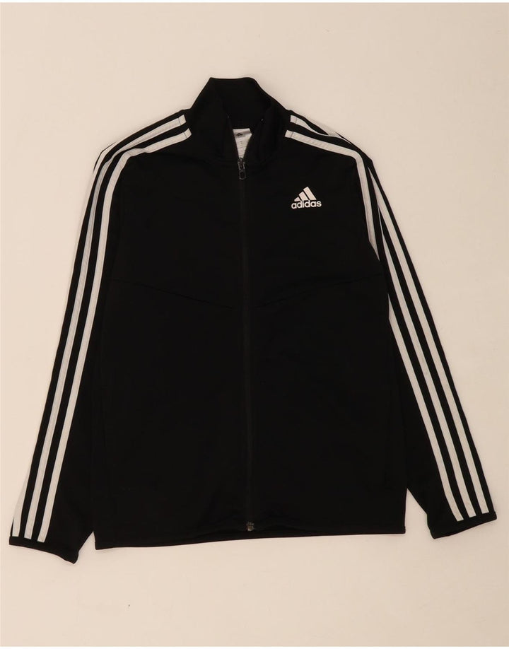 ADIDAS Boys Tracksuit Top Jacket 11-12 Years Black Polyester Vintage Adidas and Second-Hand Adidas from Messina Hembry 