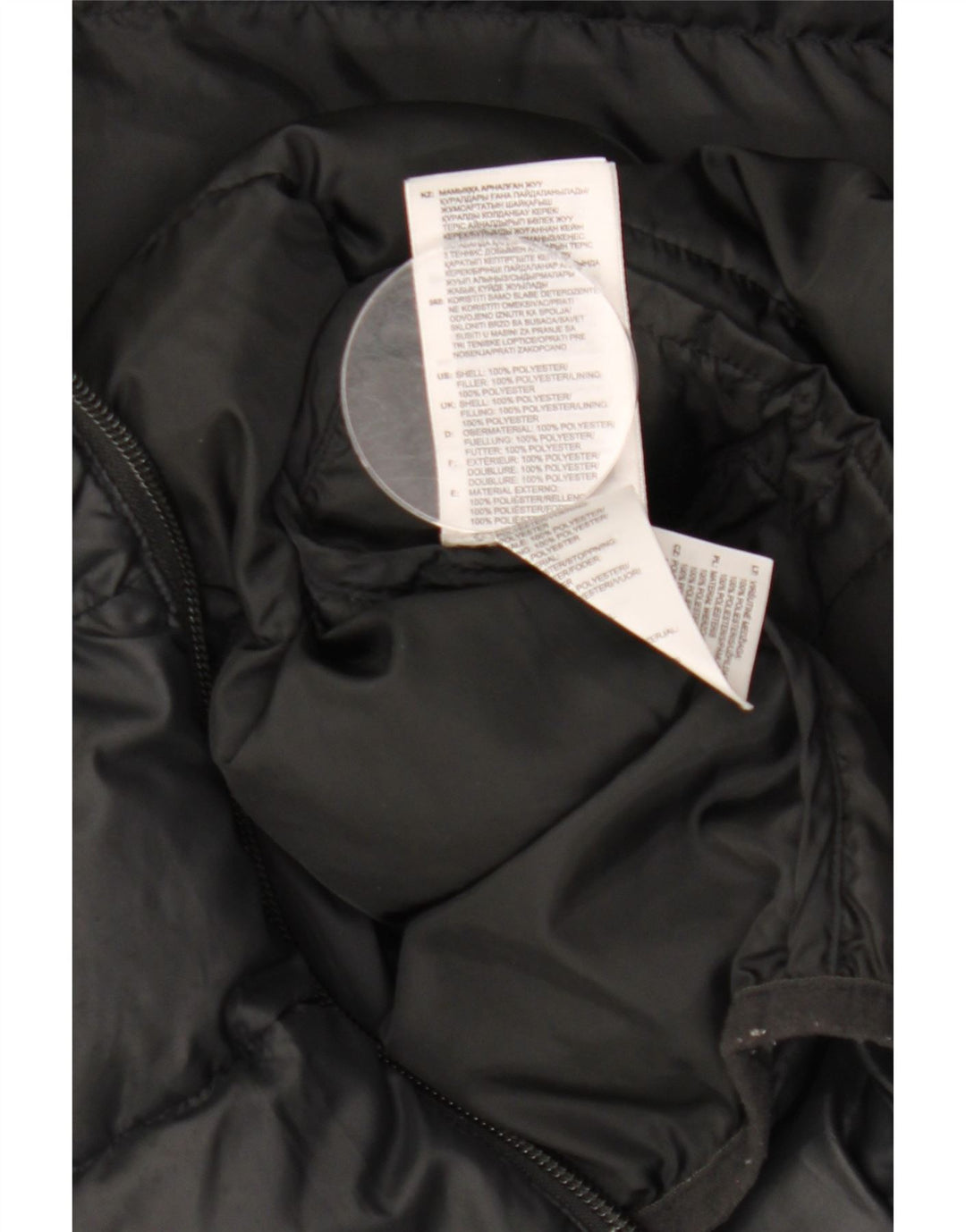 Jachetă căptușită cu glugă ADIDAS pentru băieți 9-10 ani, poliester negru