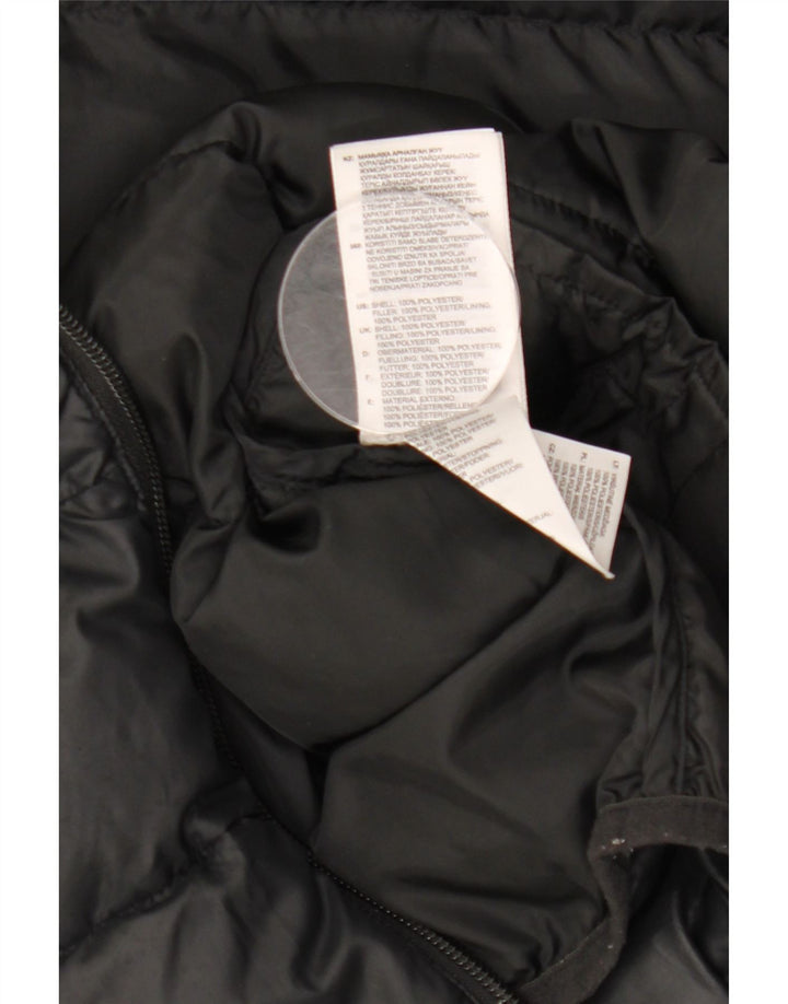 Jachetă căptușită cu glugă ADIDAS pentru băieți 9-10 ani, poliester negru