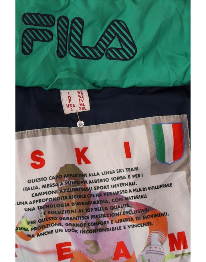 Jachetă de schi pentru bărbați, cu glugă, cu glugă, Fila IT 52 Large Green Geometric