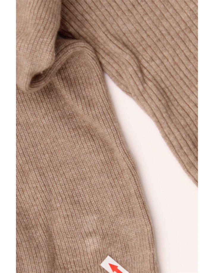 Massimo Dutti Pulover pentru bărbați cu fermoar și gât, lână mare, bej