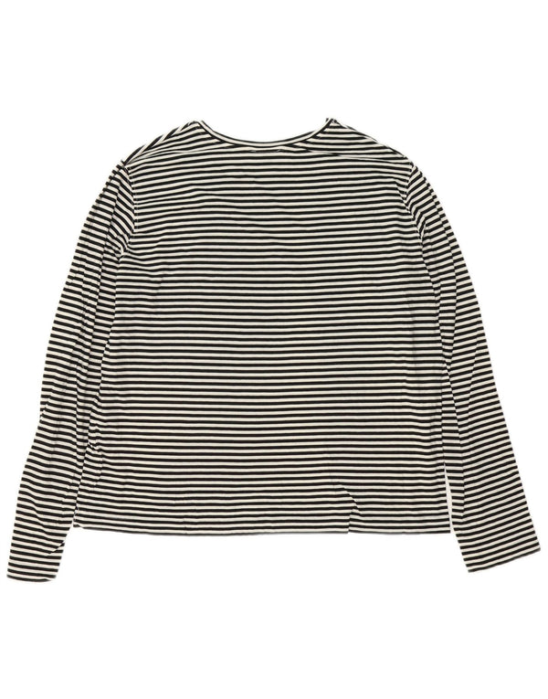 Top pentru femei Massimo Dutti cu mânecă lungă UK 16, mare, alb, cu dungi