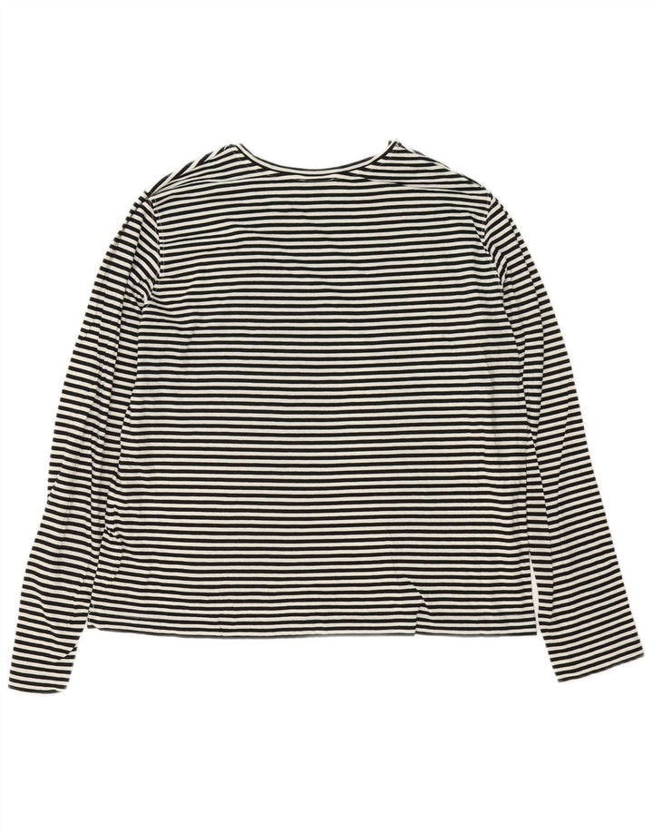 Top pentru femei Massimo Dutti cu mânecă lungă UK 16, mare, alb, cu dungi