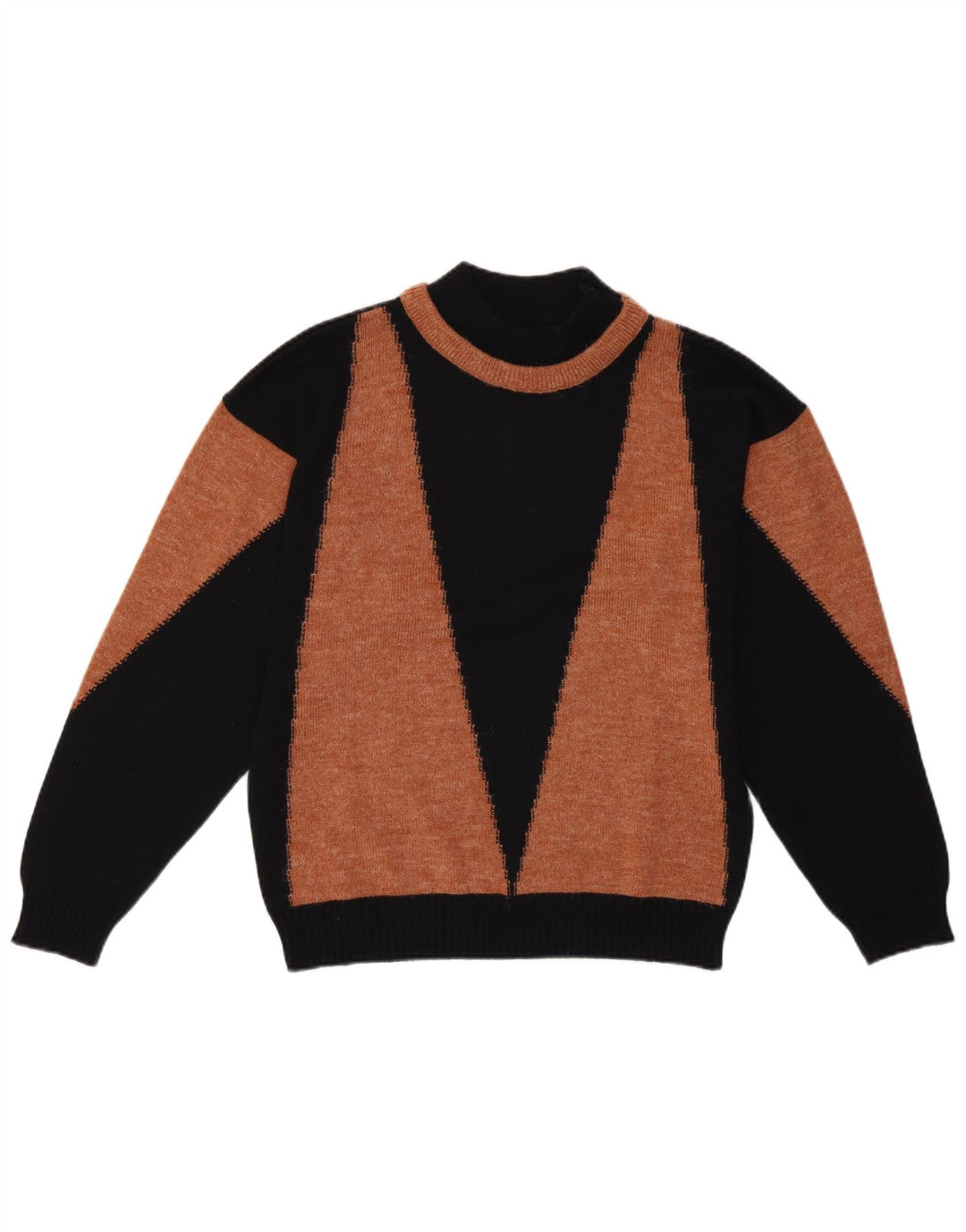 Pulover vintage pentru femei cu gât țestoasă EU 40 Medium Negru Retro