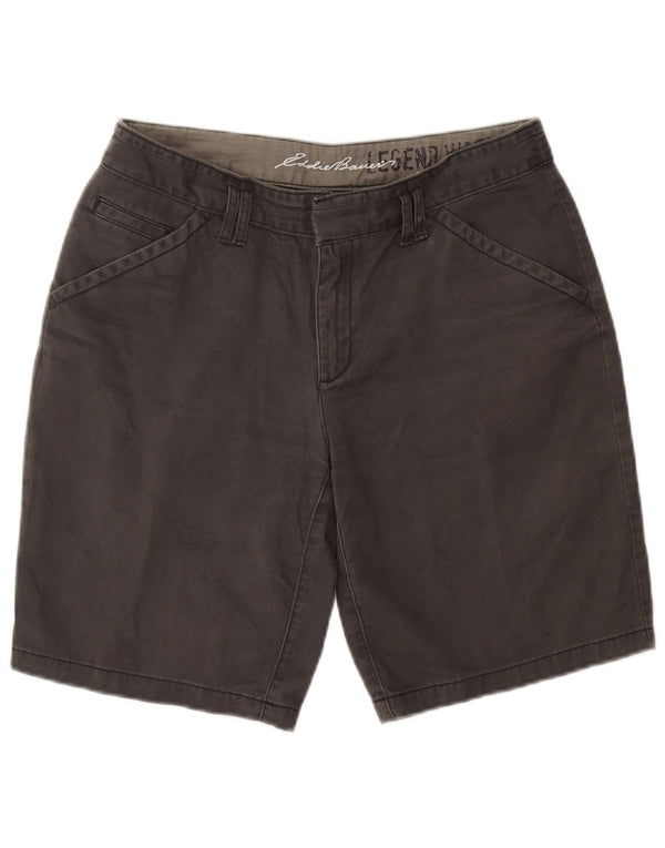 Eddie Bauer Womens Chino Shorts US 8 Medium W30 Grey Cotton