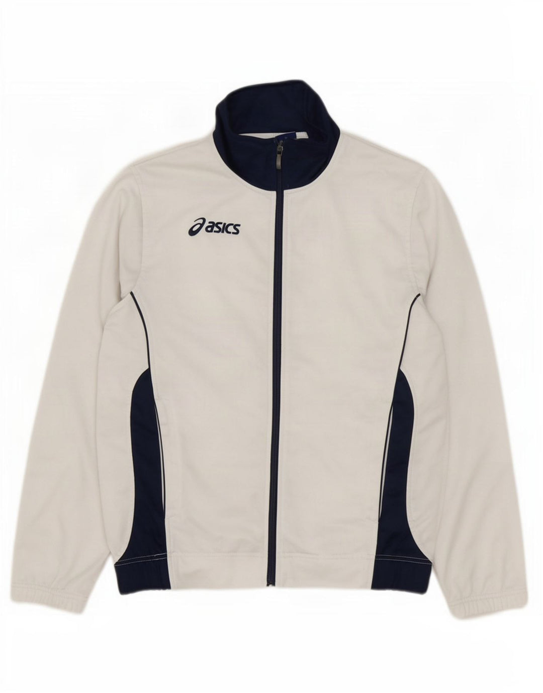 Jachetă de trening Asics pentru bărbați, albă, mică, din poliester